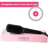 KREA Hair Straightener Brush (3D MCH Tourmaline Technology) Straightens Hair In 4 Mins